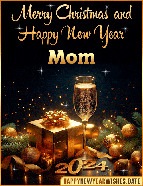 Merry christmas and happy new year 2024 mom gif
