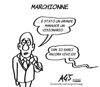 marchionne, coccodrilli, informazione, vignetta, satira