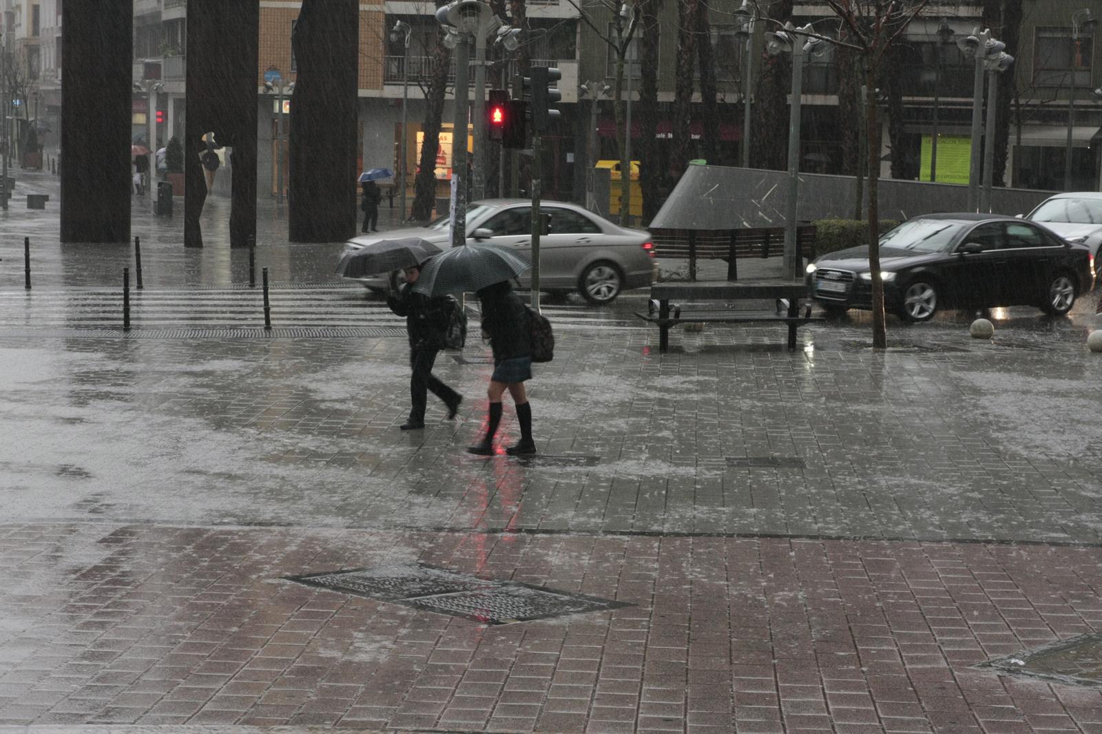 Lluvia intensa en Barakaldo