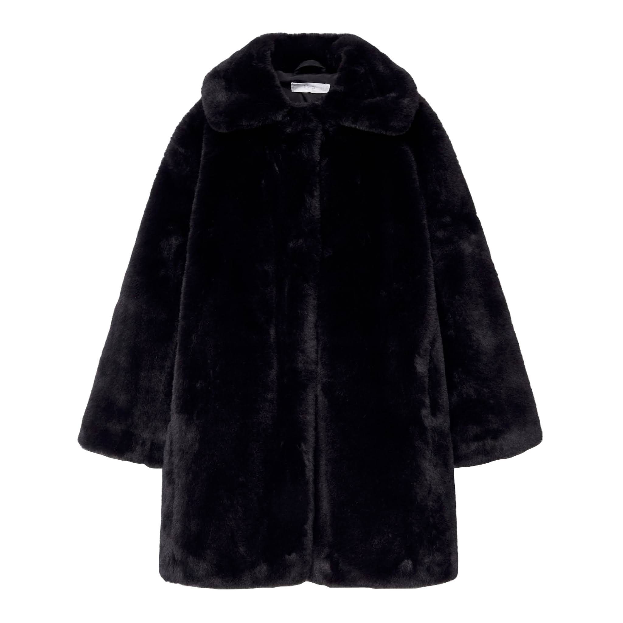 Kids Black Fluffy Coat from Mango Kids