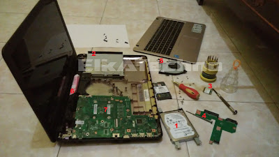 Memasang RAM, Asus X540LA, Asus X540L, asus, membongkar notebook, membongkar asus x540la, service asus, service