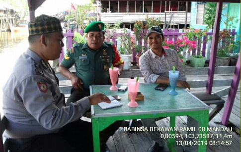 Jelang Pencoblosan, Babinsa Bekawan Antisipasi Konflik