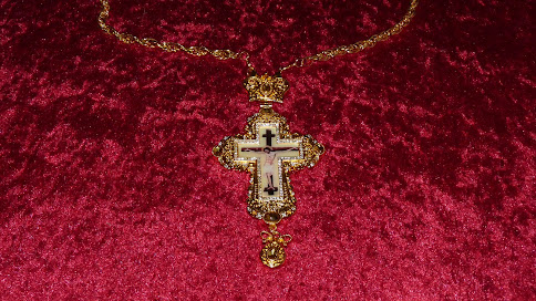 Prunkkette, gold mit Christuskreuz