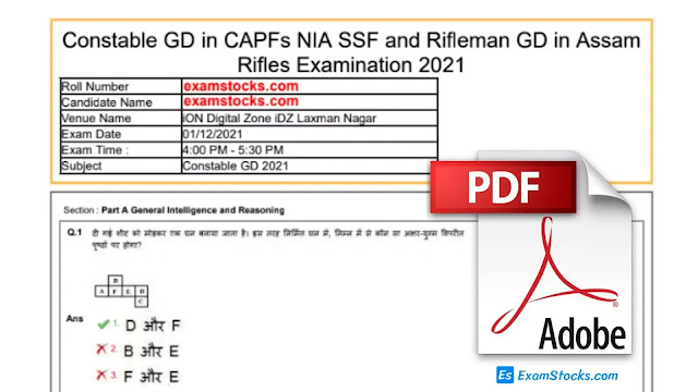 SSC GD Question Paper 2023 PDF Download