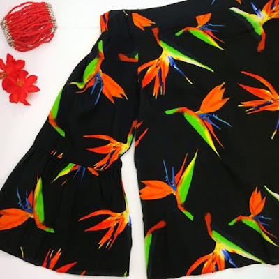 tropical print top