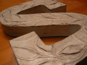mylittlehousedesign.com diy 3d glue design paper mache initial letter