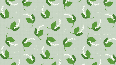 【スズラン】初夏の花のおしゃれでシンプルかわいいイラストPC壁紙・背景