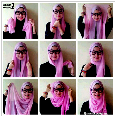 Gambar Tutorial Hijab Untuk Yang Berkacamata Terbaru 2016