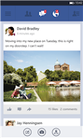 Screenshots of Facebook beta app