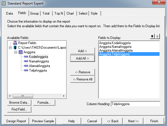 Cara Membuat Laporan Anggota Dengan VB 6.0, Crystal Report, install VB 6.0 dan Crystal Report, Database dan Tabel,  Membuat Form Dengan VB 6.0, Membuat Laporan Crystal Report