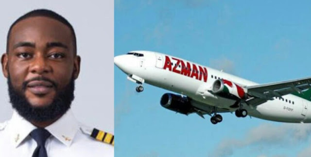 Alt: = "Jamil Abukakar, and Azman Airline plane"