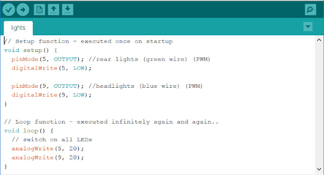 Arduino IDE example code for LED lights