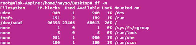 df command is used to see the available disk space