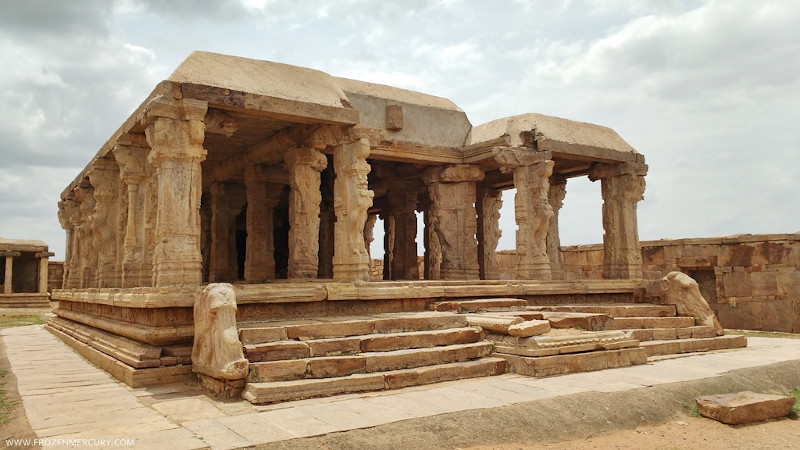 View inside temple at fort in Gandikota