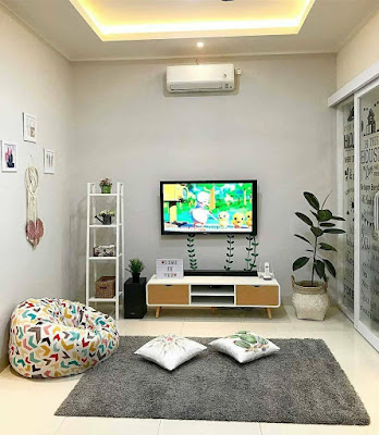  Desain  Ruang  TV  Sederhana Tanpa  Sofa  Selonjoran Santuy 