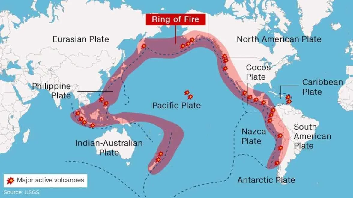 What causes the Pacific Ring of Fire to have so many volcanoes? -  brainly.com