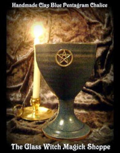 Handmade Clay Blue Pentagram Chalice Db 25 00