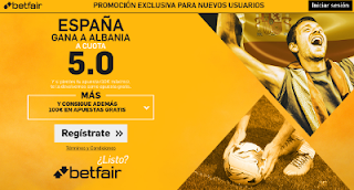 betfair España gana Albania supercuota 5 mundial 9 octubre
