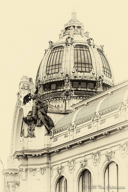 The dome on Prague's Municipal House (Obecní dům).