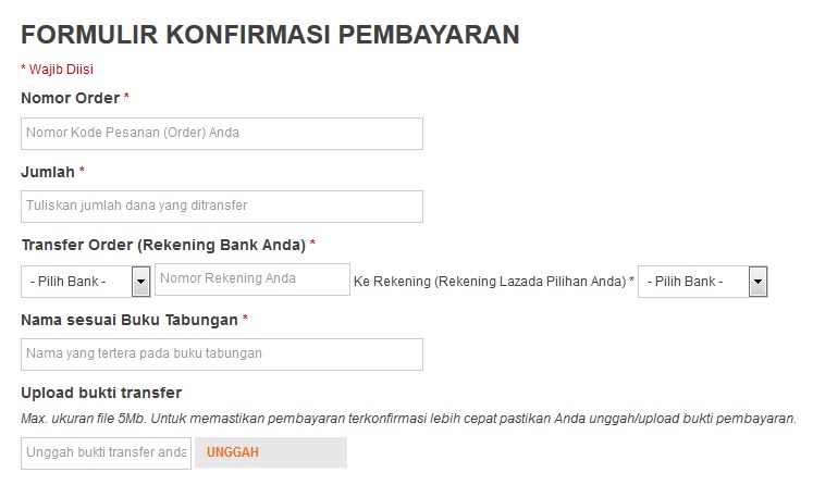 Cara Konfirmasi Pembayaran Di Lazada - Belanja Dilazada.co.id