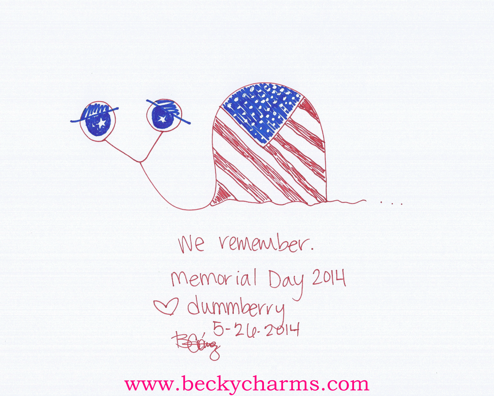 www.beckycharms.com | Dummberry on Memorial Day 2014 We Remember Our Soldiers 