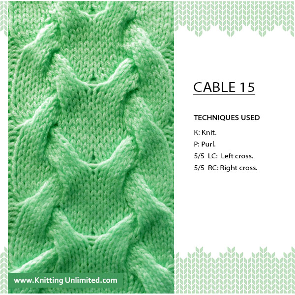 Cable 15, 34 stitches