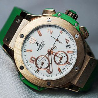 Hublot Big Bang Ladies Edition Newest Stock Green Rubber Gold