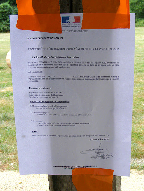 Authorisation to hold a party during Covid19 crisis. Photo by Loire Valley Time Travel.