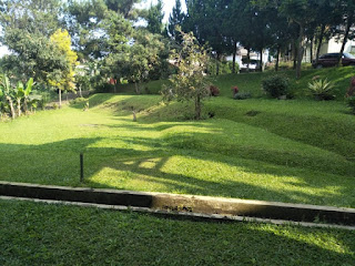 Taman hijau menghuasi villa gerbera lembang