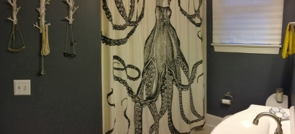 Octopus Shower Curtain Bathroom