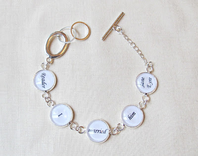 image jane eyre bracelet quote reader i married him two cheeky monkeys jewellery jewelry handmade custom order