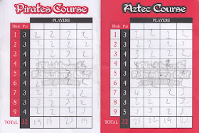 A scorecard from Blackbeard's Adventure Golf in Hunstanton