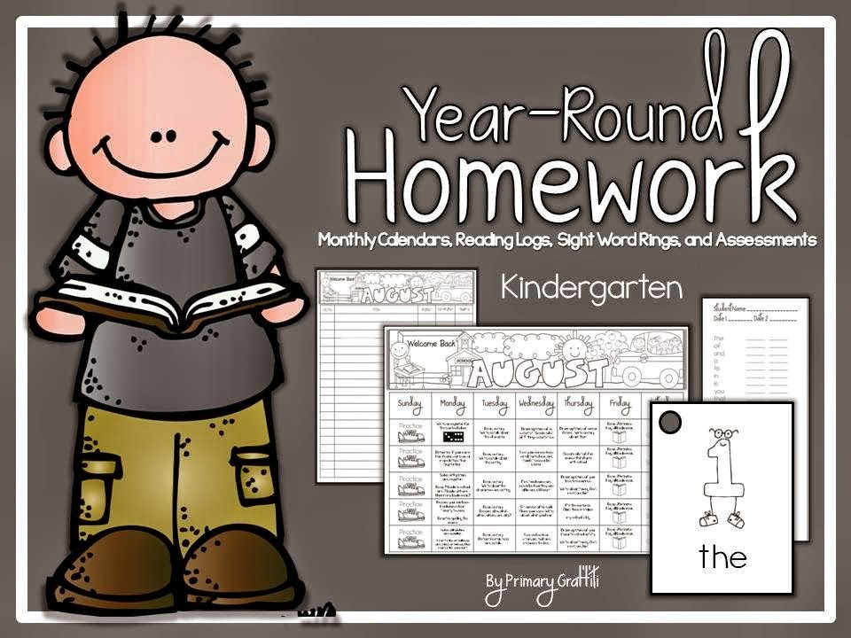 http://www.teacherspayteachers.com/Product/Year-Round-Kindergarten-Homework-951037