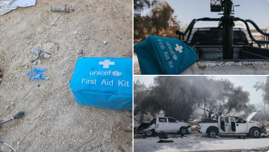 Manipulação cruel da ajuda humanitária: Kits de primeiros socorros da UNICEF foram usados nos ataques do Hamas em Israel