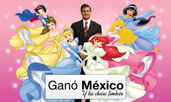 americanistadechiapas-blog-humor-politica-enrique-peña-nieto-nuevo-presidente-mexico-elecciones-2012-partido-pri-pve-verde-votacion-princesas-de-disney-guapo-galan-padrote-las-mujeres-de-peña-nieto-princess-chicas