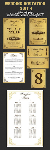  Gold Wedding Invitation Suit 4