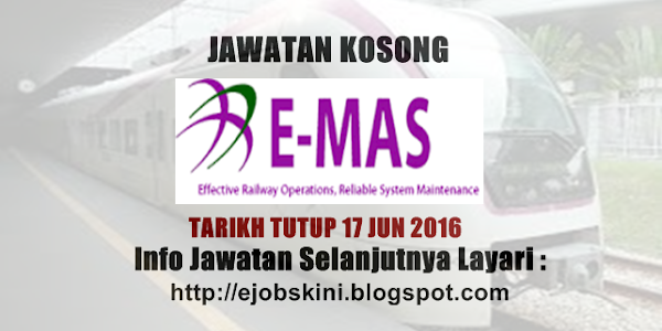 Jawatan Kosong E-MAS KLIA Ekspress - 17 Jun 2016 