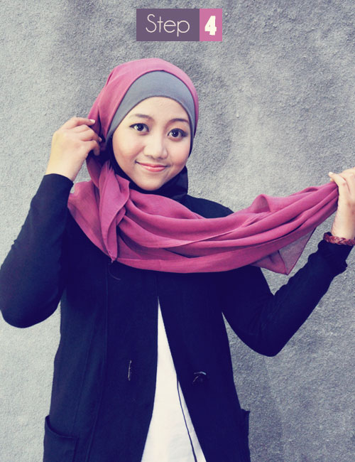 cara memakai jilbab simple milza anjan: Berjilbab Segi Empat Modern Simple