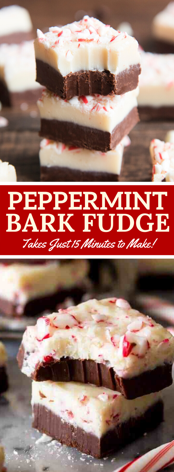 Peppermint Bark Fudge #desserts #candy
