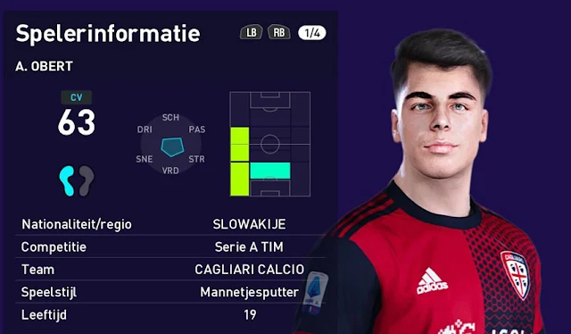 Adam Obert Face For eFootball PES 2021