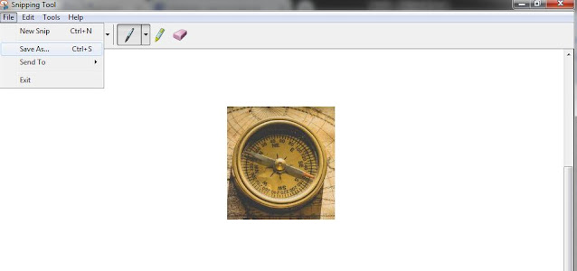 Saving the file in Snipping tool