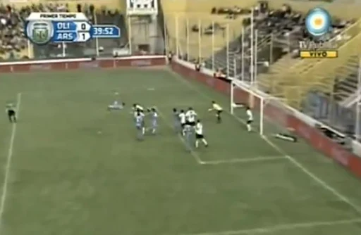 Arsenal Sarandí player Lisandro López shoots with a bicycle kick to score against Olimpo Bahía