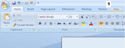 cara menampilkan garis mistar di Microsoft Word 2007