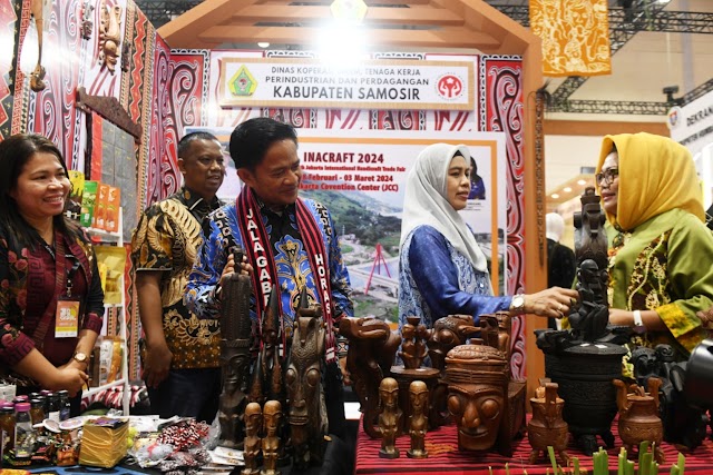 Pj Gubernur Hassanudin Beri Motivasi para Pengrajin asal Sumut di Inacraft 2024