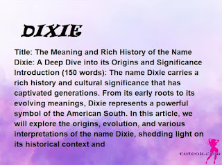 meaning of the name "DIXIE"