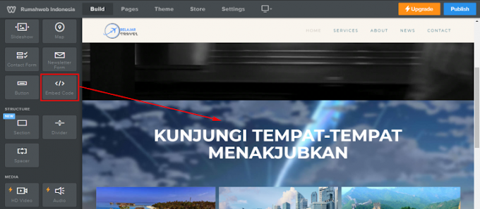 Menambahkan Embed Code di Weebly Builder