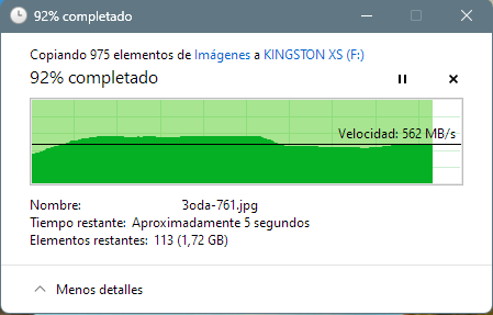 RENDIMIENTO KINGSTON XS1000 2 TB