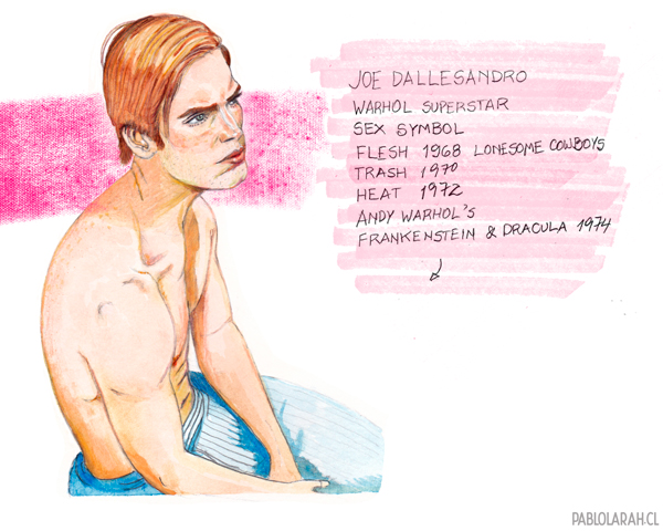 Pablo Lara H, illustration, Joe Dallesandro