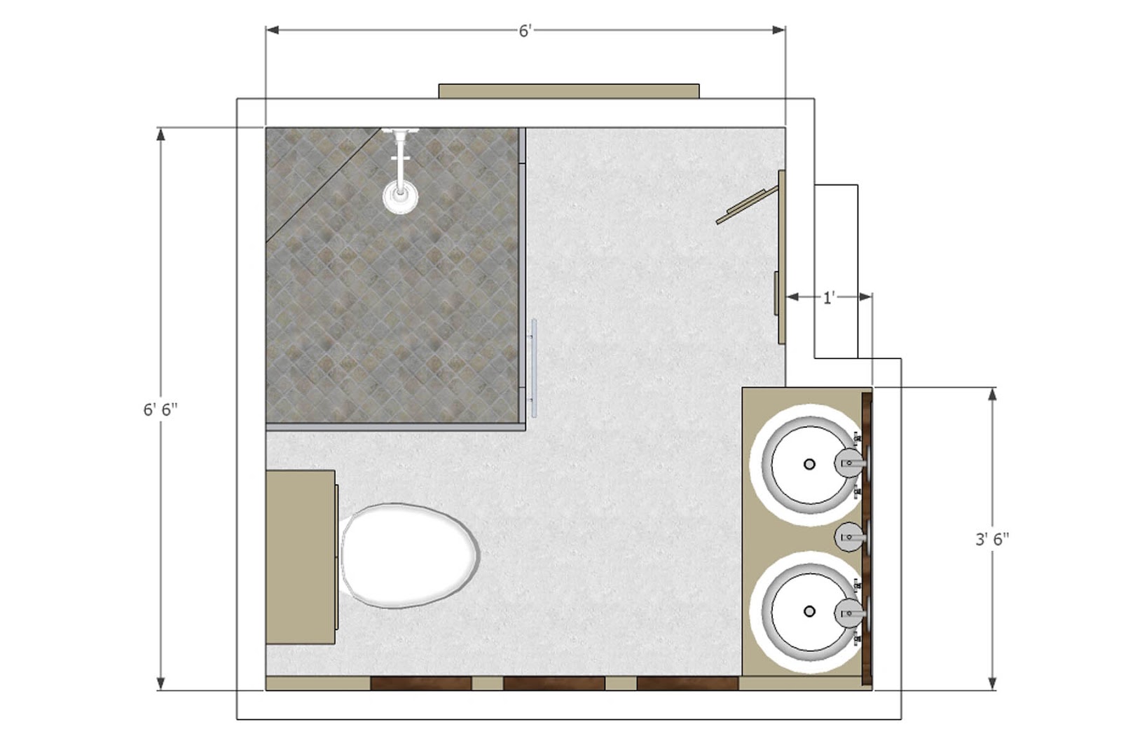 Basic bathroom layouts.