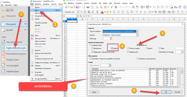 incolonnare-csv-libreoffice